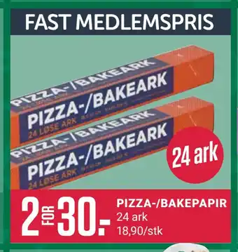 Europris Pizza-/bakepapir tilbud