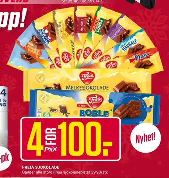 Europris Freia sjokolade tilbud
