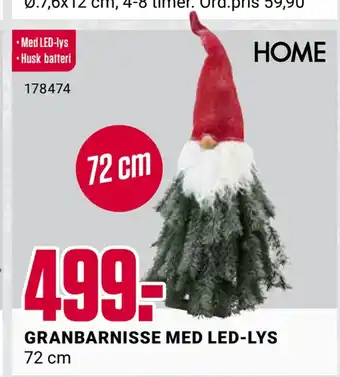 Europris Granbarnisse med led-lys tilbud