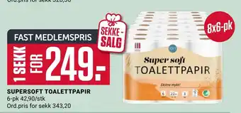 Europris Supersoft toalettpapir tilbud