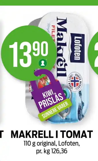 Kiwi Makrell i tomat tilbud