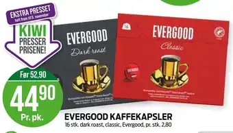 Kiwi Evergood kaffekapsler tilbud
