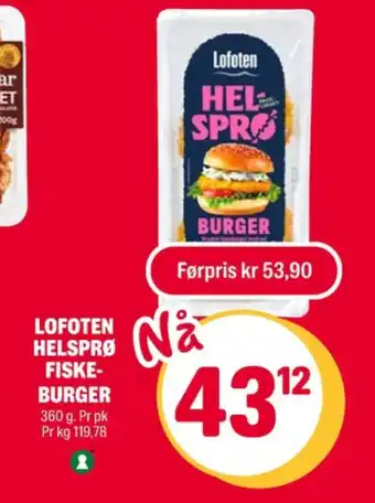Coop Extra Lofoten fiskeburger tilbud