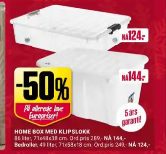 Europris Home oppbevaringsboks tilbud
