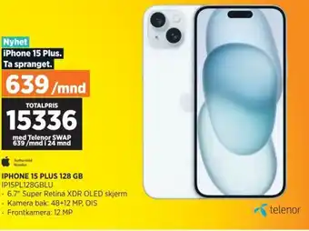 POWER IPHONE 15 PLUS 128 GB IP15PL128GBLU tilbud