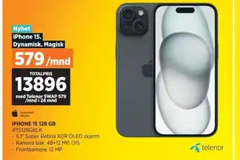 POWER IPHONE 15 128 GB IP15128GBLK tilbud