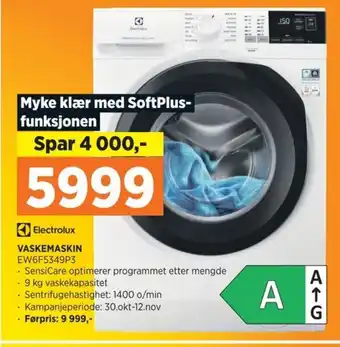 POWER Electrolux VASKEMASKIN EW6F5349P3 tilbud