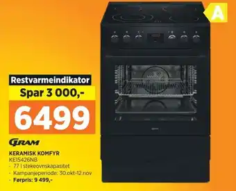POWER KERAMISK KOMFYR KE15426NB tilbud