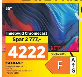 POWER SHARP. 4K UHD ANDROID TV 55FL1EA tilbud