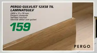 Coop Byggmix Pergo gulvlist 12x58 til laminatgulv tilbud