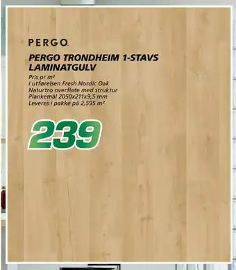 Coop Byggmix Pergo trondheim 1-stavs laminatgulv tilbud