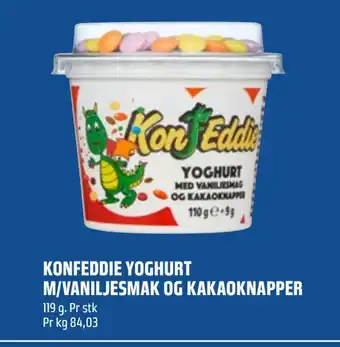 Coop Obs Konfeddie yoghurt m/vaniljesmak og kakaoknapper tilbud