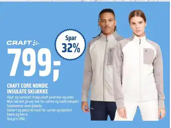 Coop Obs Craft core nordic insulate skijakke tilbud