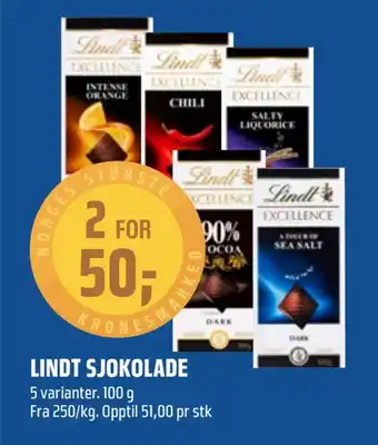Coop Obs Lindt sjokolade tilbud
