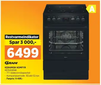 POWER Keramisk komfyr tilbud