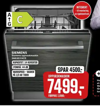 Skousen Siemens oppvaskmaskin tilbud