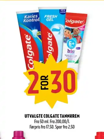 Coop Prix Utvalgte colgate tannkrem tilbud
