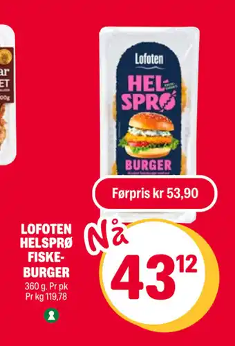 Coop Extra Lofoten helsprø fiskeburger tilbud