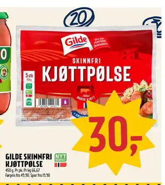 Coop Prix Gilde skinnfri kjøttpølse tilbud