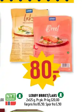 Coop Prix Lerøy ørret/laks tilbud