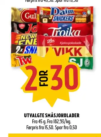 Coop Prix Utvalgte småsjokolader tilbud