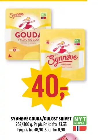 Coop Prix Synnøve gouda/gulost skivet tilbud