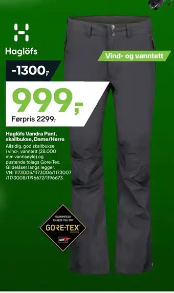 XXL Sport Haglöfs vandra pant, skallbukse, dame/herre tilbud