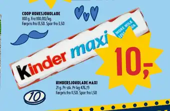Coop Prix Kindersjokolade maxi tilbud
