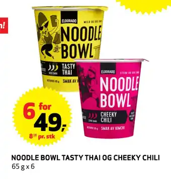 Bunnpris Noodle bowl tasty thai og cheeky chili tilbud