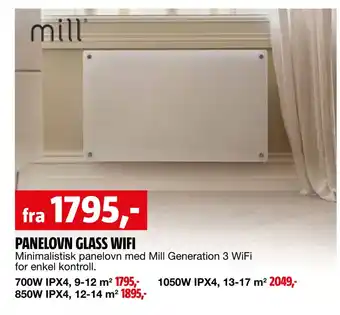 Bauhaus Panelovn glass wifi tilbud