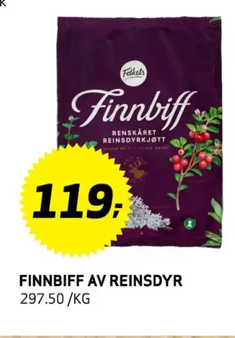 Bunnpris Finnbiff av reinsdyr tilbud