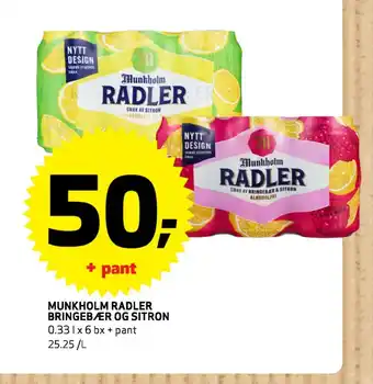 Bunnpris Munkholm radler bringebær og sitron tilbud