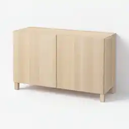 IKEA Bestå oppbevaring med dører, hvitbeiset eikemønster/lappviken/stubbarp hvitbeiset eikemønster, 120x42x74 cm tilbud