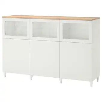 IKEA Bestå oppbevaring med dører, hvit/smeviken/kabbarp hvit klart glass, 180x42x114 cm tilbud
