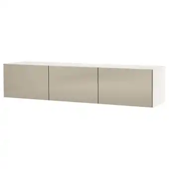 IKEA Bestå tv-benk med dører, hvit/riksviken lys bronseeffekt, 180x42x38 cm tilbud