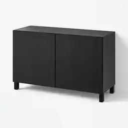 IKEA Bestå oppbevaring med dører, brunsvart/timmerviken/stubbarp svart, 120x42x74 cm tilbud