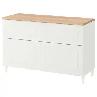 IKEA Bestå oppbevaringskomb m dør/skuffer, hvit/smeviken/kabbarp hvit, 120x42x76 cm tilbud