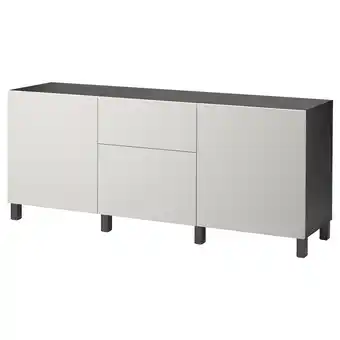 IKEA Bestå kommode, brunsvart/lappviken lys grå, 180x40x74 cm tilbud