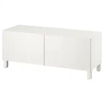 IKEA Bestå tv-benk med dører, hvit timmerviken/stubbarp/hvit, 120x42x48 cm tilbud