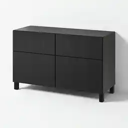 IKEA Bestå oppbevaringskomb m dør/skuffer, brunsvart/timmerviken/stubbarp svart, 120x42x74 cm tilbud