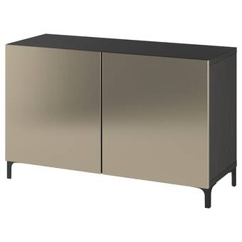 IKEA Bestå oppbevaring med dører, brunsvart/riksviken/nannarp lys bronseeffekt, 120x42x74 cm tilbud