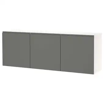 IKEA Bestå veggmontert skapkombinasjon, hvit/västerviken mørk grå, 180x42x64 cm tilbud
