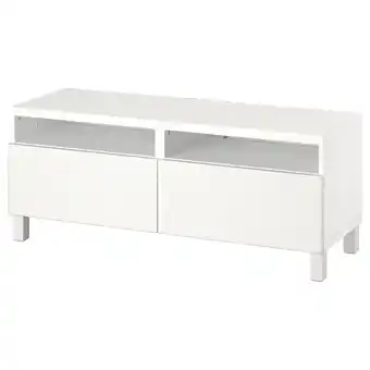 IKEA Bestå tv-benk med skuffer, hvit/laxviken/stubbarp hvit, 120x42x48 cm tilbud