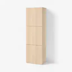 IKEA Bestå hylle med dører, hvitbeiset eikemønster/lappviken hvitbeiset eikemønster, 60x42x193 cm tilbud