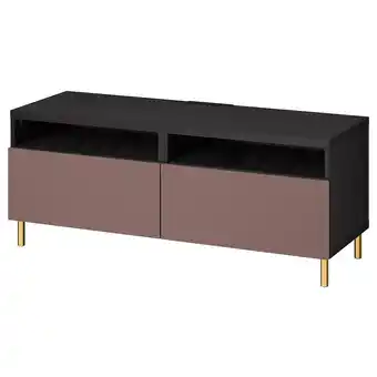 IKEA Bestå tv-benk med skuffer, brunsvart/hjortviken/ösarp brun, 120x42x48 cm tilbud