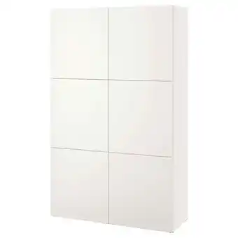 IKEA Bestå oppbevaring med dører, hvit/lappviken hvit, 120x42x193 cm tilbud