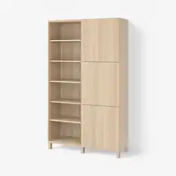 IKEA Bestå oppbevaring med dører, hvitbeiset eikemønster/lappviken/stubbarp hvitbeiset eikemønster, 120x42x202 cm tilbud