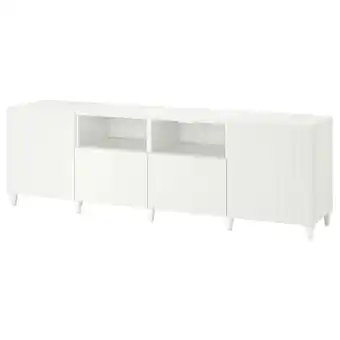 IKEA Bestå tv-benk med dører og skuffer, hvit/sutterviken/kabbarp hvit, 240x42x74 cm tilbud