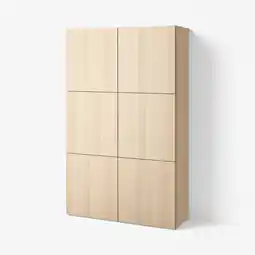 IKEA Bestå oppbevaring med dører, hvitbeiset eikemønster/lappviken hvitbeiset eikemønster, 120x42x193 cm tilbud