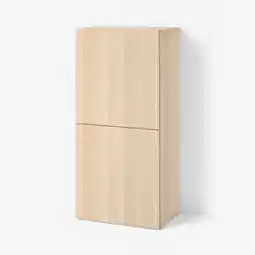 IKEA Bestå hylle med dører, hvitbeiset eikemønster/lappviken hvitbeiset eikemønster, 60x42x129 cm tilbud